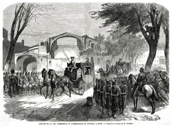 Framed Print : Maximilian visits Rome en route for Mexico Framed Print : Maximilian visits Rome en route for Mexico