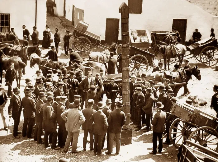 Framed Print : May Fair, Ballyclare, Ireland in 1883 Framed Print : May Fair, Ballyclare, Ireland in 1883