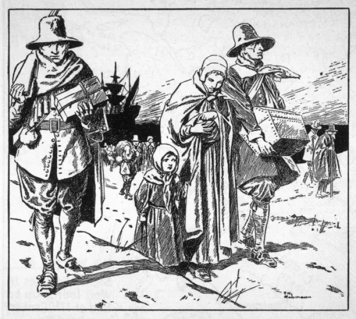 Framed Print : Mayflower Pilgrims Land Framed Print : Mayflower Pilgrims Land