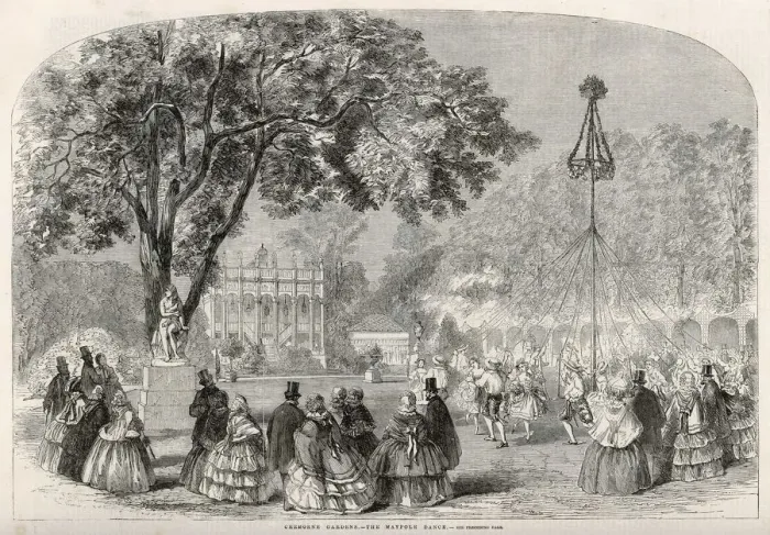 Framed Print : MAYPOLE DANCE 1858 Framed Print : MAYPOLE DANCE 1858