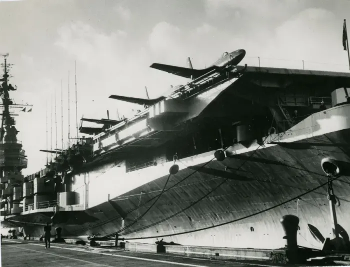 Framed Print : McDonnell FH-1 Phantoms aboard an aircraft carrier Framed Print : McDonnell FH-1 Phantoms aboard an aircraft carrier