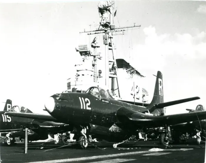 Framed Print : McDonnell FH-1 Phantoms aboard the USS Franklin D. Roose? Framed Print : McDonnell FH-1 Phantoms aboard the USS Franklin D. Roose?