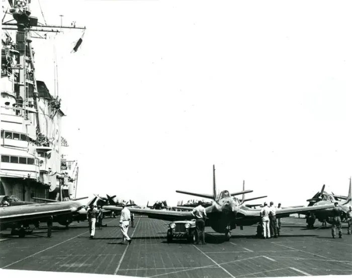 Framed Print : McDonnell FH-1 Phantoms aboard the USS Franklin D. Roose? Framed Print : McDonnell FH-1 Phantoms aboard the USS Franklin D. Roose?