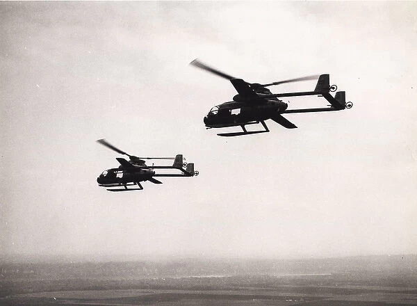 The two McDonnell XV-1s, 53-4016 and 53-4017, in flight