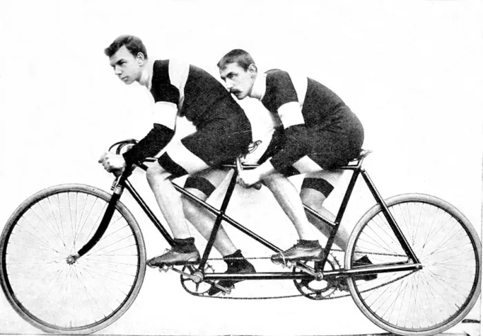 Framed Print : McGregor and Nelson, Tandem Bicycling Champions, 1897 Framed Print : McGregor and Nelson, Tandem Bicycling Champions, 1897