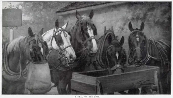 Framed Print : Meal on the Road 1910 Framed Print : Meal on the Road 1910