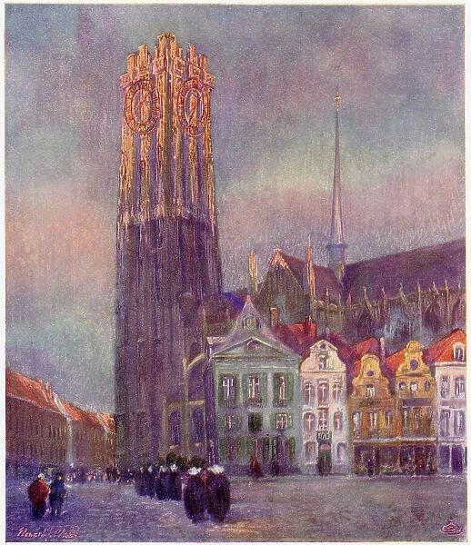 Mechelen: cathedral of St Rombaux Date: 1915