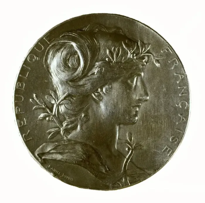 Framed Print : Medal of golden bronze, work by Jean-Baptiste Framed Print : Medal of golden bronze, work by Jean-Baptiste