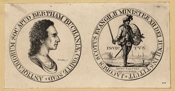 Framed Print : Medal with portrait of David Stewart Erskine and a highlander Framed Print : Medal with portrait of David Stewart Erskine and a highlander