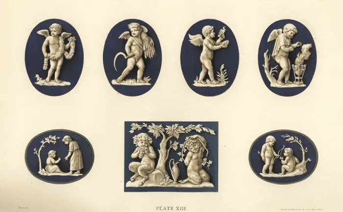 Framed Print : Medallions of Cupids and children Framed Print : Medallions of Cupids and children