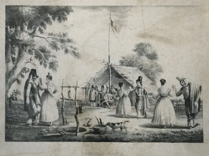 Framed Print : Media Ca1841. Countryside dance from Argentina Framed Print : Media Ca1841. Countryside dance from Argentina