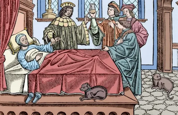 Framed Print : Medical History. Doctors with a patient. Engraving. 16th cen Framed Print : Medical History. Doctors with a patient. Engraving. 16th cen