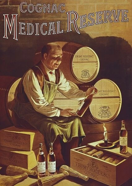 Medical Reserve Cognac. Advertisement poster of