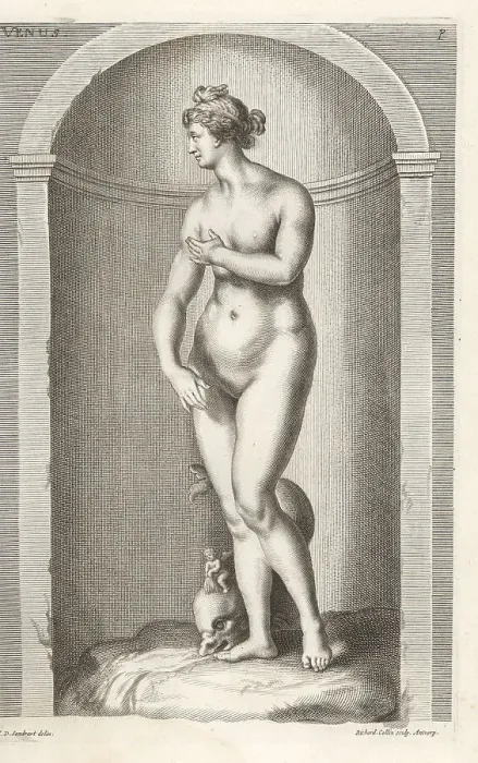 Framed Print : The Medici Venus with dolphin and putto Framed Print : The Medici Venus with dolphin and putto