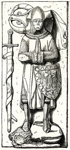 Medieval armour, shield and sword