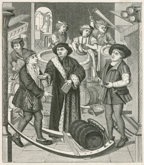 Framed Print : Medieval Beer Tax / France Framed Print : Medieval Beer Tax / France