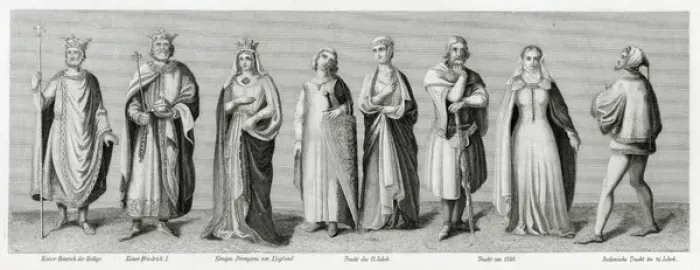 Framed Print : Medieval costume, 10th to 14th century Framed Print : Medieval costume, 10th to 14th century