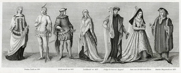 Medieval costume, 14th and 15th century