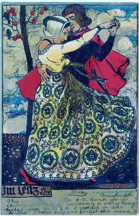 Framed Print : Medieval dancing couple. Man in red cloak with dagger Framed Print : Medieval dancing couple. Man in red cloak with dagger