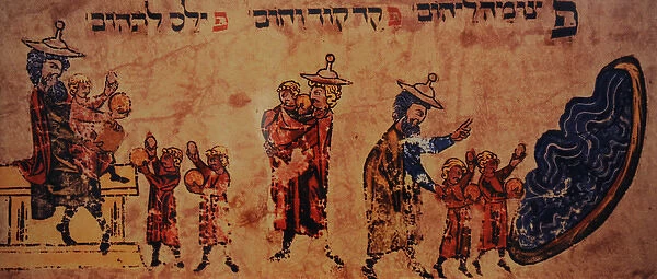 Medieval History. Jewish community. Children. Miniature