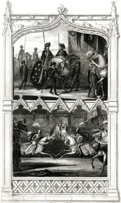 Framed Print : Medieval Jousting Tournament, arrival and contest Framed Print : Medieval Jousting Tournament, arrival and contest