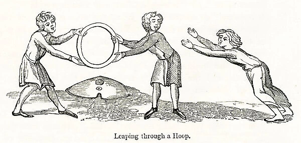 Medieval leaping through hoop