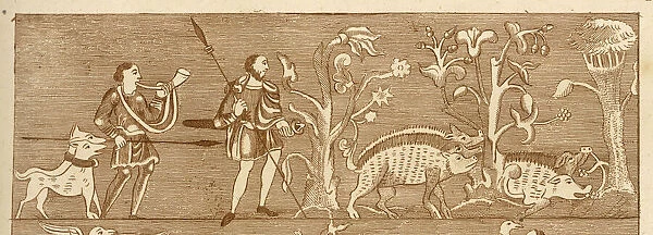 Medieval wild boar hunting