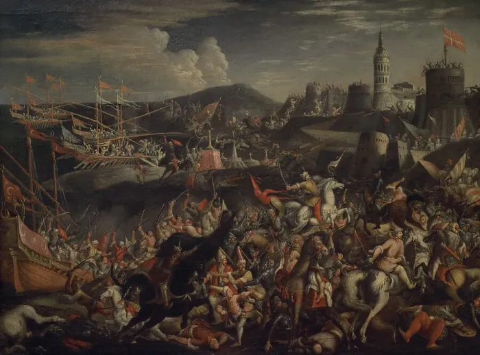Framed Print : A Mediterranean city besieged by the Ottomans Framed Print : A Mediterranean city besieged by the Ottomans