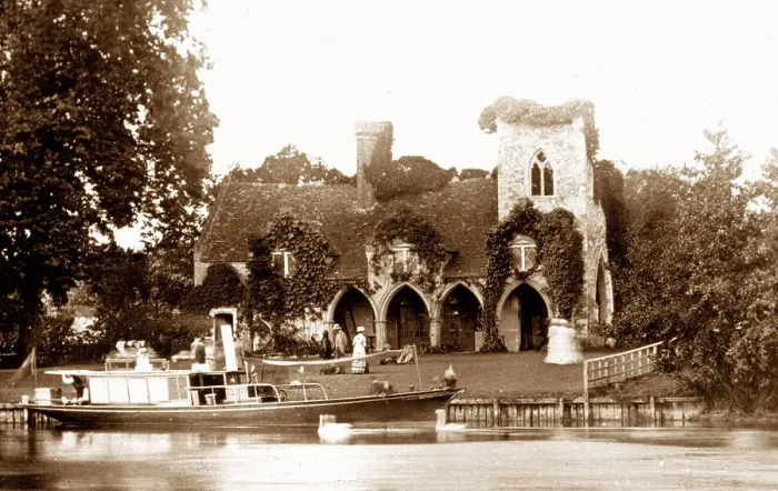Framed Print : Medmenham Abbey Victorian period Framed Print : Medmenham Abbey Victorian period