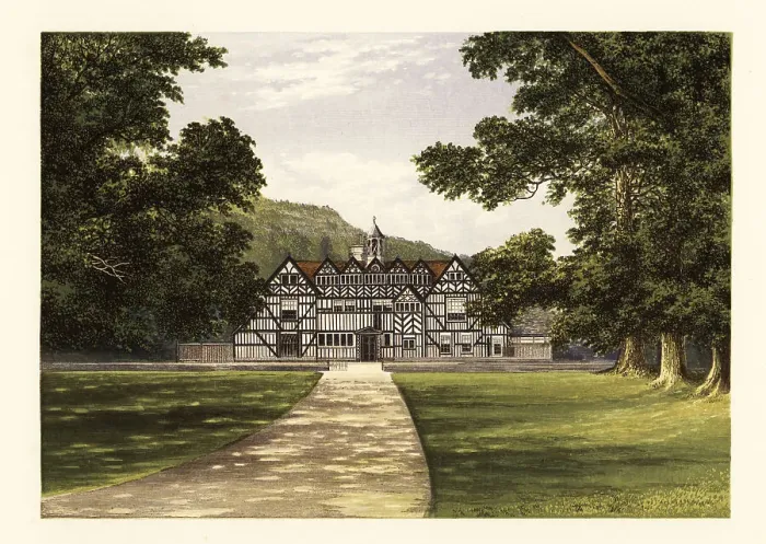 Framed Print : Meer Hall, Worcestershire, England Framed Print : Meer Hall, Worcestershire, England