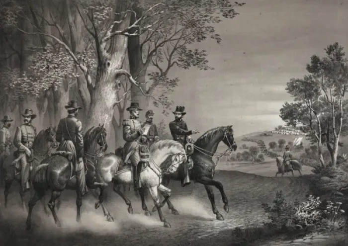 Framed Print : Meeting of generals Grant and Lee preparatory to the surrend Framed Print : Meeting of generals Grant and Lee preparatory to the surrend