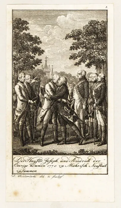 Framed Print : Meeting of Joseph II and Frederick the Great, 1770