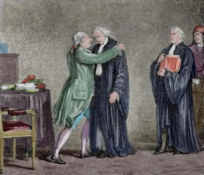 Framed Print : Meeting between Louis XVI and the Minister Lamoignon-Maleshe Framed Print : Meeting between Louis XVI and the Minister Lamoignon-Maleshe