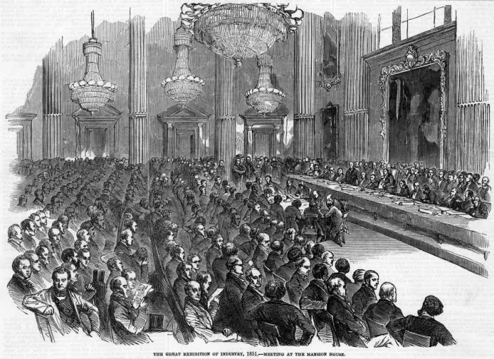 Framed Print : MEETING OF MERCHANTS 1850 Framed Print : MEETING OF MERCHANTS 1850