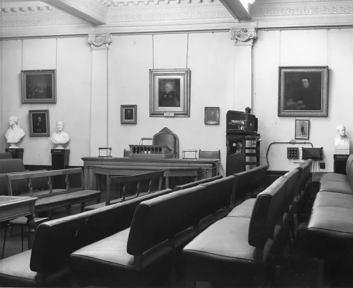 Framed Print : Meeting Room of the Geological Society, 1972 Framed Print : Meeting Room of the Geological Society, 1972