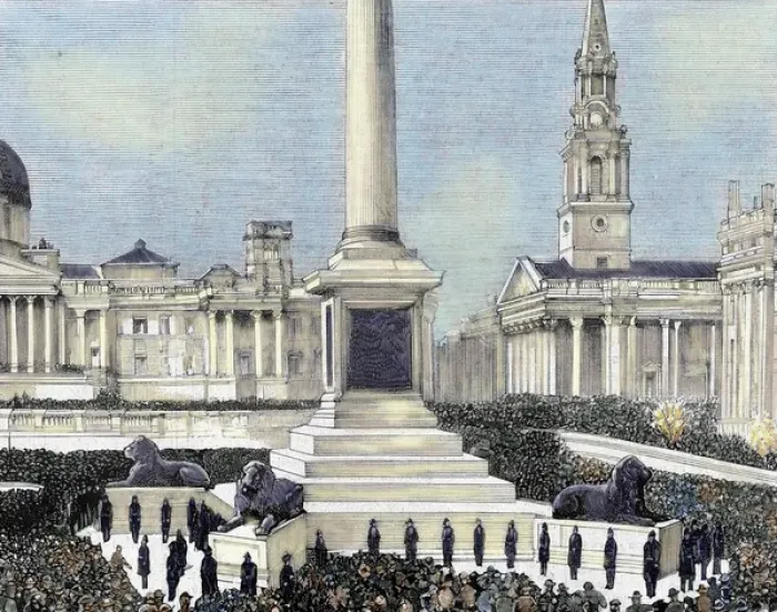 Framed Print : Meeting of workers unemployed in Trafalgar Square. London Framed Print : Meeting of workers unemployed in Trafalgar Square. London