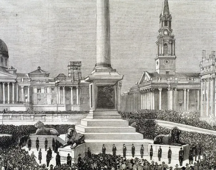 Framed Print : Meeting of workers unemployed in Trafalgar Square. London Framed Print : Meeting of workers unemployed in Trafalgar Square. London
