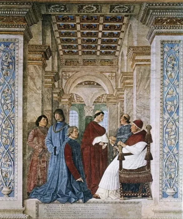 Framed Print : Melozzo da Forli (1438-1494). Sixtus IV appoints Framed Print : Melozzo da Forli (1438-1494). Sixtus IV appoints