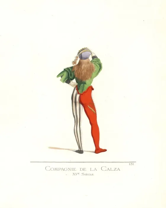Framed Print : Member of a Compagnie della Calza, Venice, 15th century