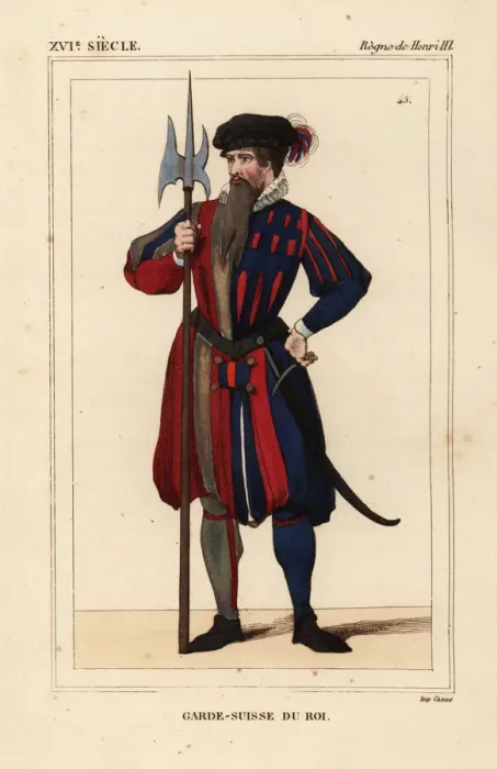 Framed Print : Member of the kings Swiss Guard, Garde-Suisse de Roi, 1586 Framed Print : Member of the kings Swiss Guard, Garde-Suisse de Roi, 1586