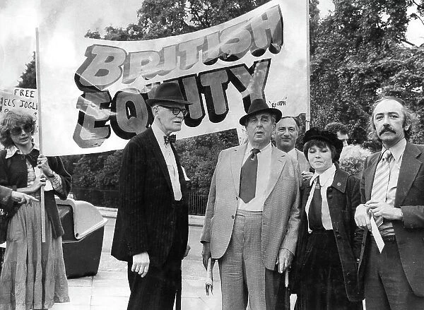 Members of British Equity campaigning with banner