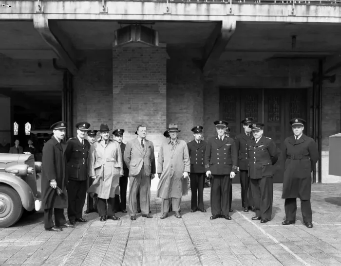 Framed Print : Members of Canadian Fire Service join NFS, WW2 Framed Print : Members of Canadian Fire Service join NFS, WW2