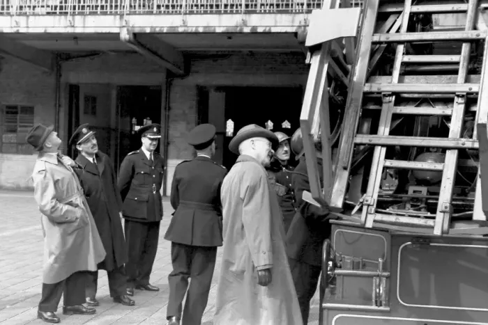 Framed Print : Members of Canadian Fire Service join NFS, WW2 Framed Print : Members of Canadian Fire Service join NFS, WW2