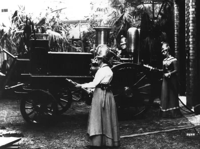 Framed Print : Members of Ladies Fire Brigade Framed Print : Members of Ladies Fire Brigade