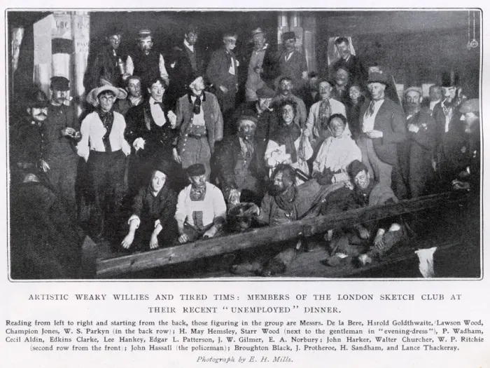 Framed Print : Members of the London Sketch Club in costume for an unemployed supper in 1905 Framed Print : Members of the London Sketch Club in costume for an unemployed supper in 1905