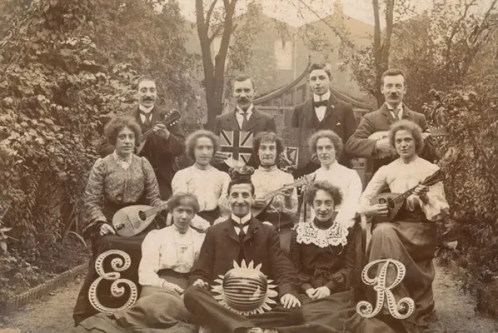 Framed Print : Members of a mandolin orchestra - London Framed Print : Members of a mandolin orchestra - London