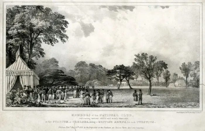 Framed Print : Members of the National Rifle Club at Chelsea Stadium Framed Print : Members of the National Rifle Club at Chelsea Stadium