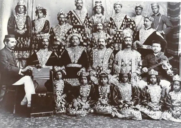 Framed Print : Members of a Parsee theatre company, India Framed Print : Members of a Parsee theatre company, India