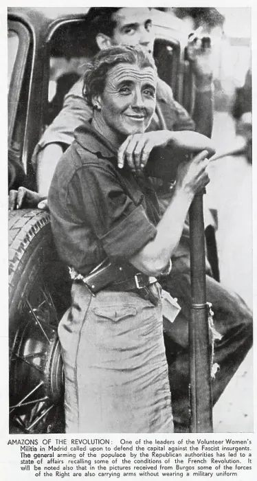 Framed Print : One of the members of the Volunteer Women's Militia, pictured in Madrid, 1936. Militias, such as this one, performed valuable service for the Republican Government in the Spanish Civil War. Date: 1936 Framed Print : One of the members of the Volunteer Women's Militia, pictured in Madrid, 1936. Militias, such as this one, performed valuable service for the Republican Government in the Spanish Civil War. Date: 1936