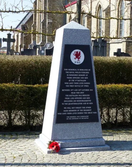 Framed Print : Memorial to 1st Bn Royal Welsh Fusiliers, Zandvoorde Framed Print : Memorial to 1st Bn Royal Welsh Fusiliers, Zandvoorde
